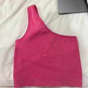 pink one shoulder top